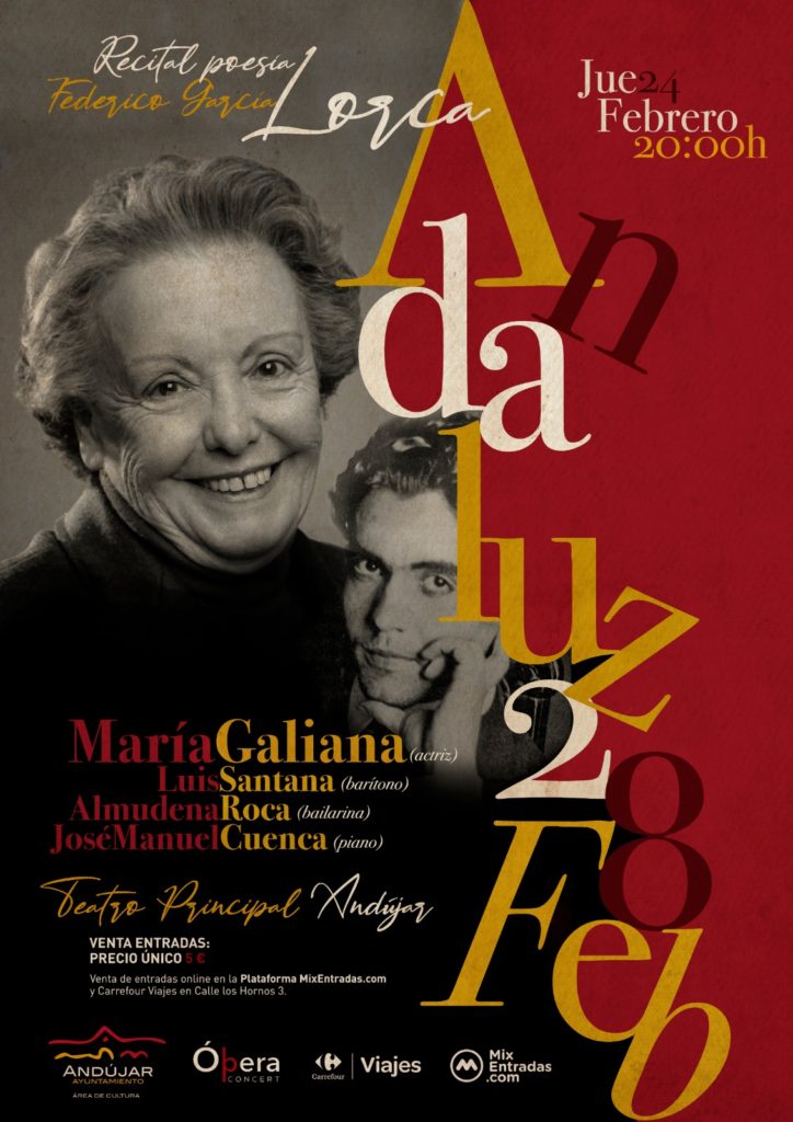 La actriz María Galiana recitará a Lorca en el Teatro Principal con motivo del Día de Andalucía